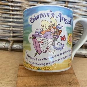 Sister’s Angel graphic on sides of coffee mug